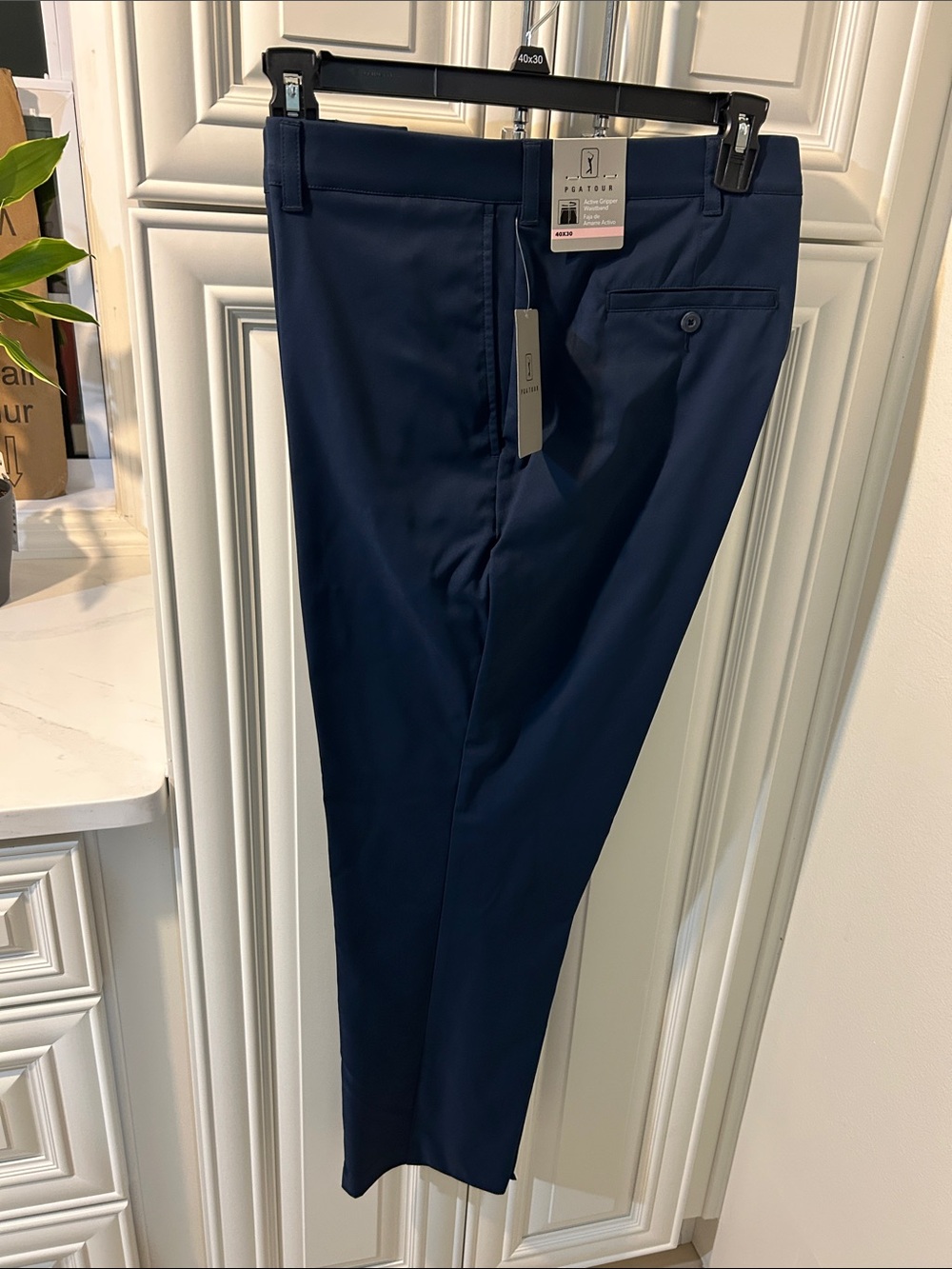 PGA Tour Men's Navy Slim Dress Pants